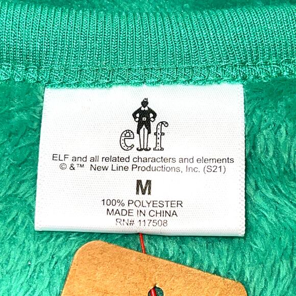 Elf The Movie OMG SANTA I KNOW HIM Minky Fleece Ugly Christmas Sweatshirt Size M - Picture 3 of 4